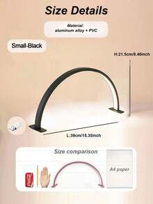 1 pieza Lámpara LED en forma de media luna portátil de 21.56in/15.35in, blanco/rosa/negro con control de botón, alimentada por USB, luz de triple color para manicura, extensión de pestañas, tatuaje y cuidado de la piel, también se puede usar para iluminación de salón. - Multicolor - Ver 5