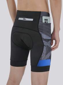 Men's High Performance Cycling Shorts With Pockets & Zipper, Printed, Elastic, Padded & Shock-Absorbing, Suitable For Mountain Biking And Road Cycling, Comfortable For All Seasons