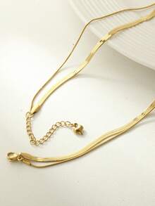 1 件不锈钢双层蛇骨项链，带树脂仿珍珠和水果吊饰（草莓、西瓜、樱桃），非常适合夏季郊游、海滩、情人节礼物和日常佩戴，适合所有场合