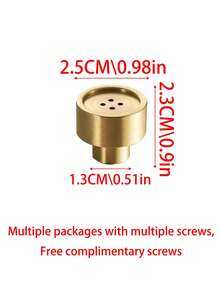 4件欧式设计创意纽扣抽屉拉手，适用于抽屉、橱柜、梳妆台、儿童衣柜、壁橱、鞋柜、玄关，圆形金色抽屉把手，铜材质，含螺丝