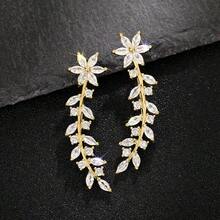 New Hot  Fashion Ear Hooks For Women Temperament Flower Shape Full Earrings Petal Earrings For Women Suitable For Daily Wear Or Gift Giving - Silvery - View 3