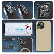 BOLLYMORE 6片装黑色金属环摄像头镜头保护膜，兼容 17 Pro Max / 17 Pro / 17 Air / 17 / 16 Pro Max / 16 Pro / 15 Pro Max / 15 Pro / 14 Pro / 13 Pro / 12 Pro / 11 Pro Max：9H硬度钢化玻璃 - 兼容手机壳，防指纹涂层，奢华美观，提升夜间拍摄效果（无气泡，兼容闪光灯，高清晰度） - 6pcs - 查看 4