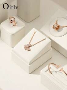 Oirlv All White Jewellery Display Set Shop Cabinet Display Props Necklace Display Bust Watch Ring Earrings Bracelet Decorative Stand