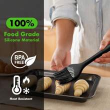 1 Stück hitzebeständiger Backen-Pinsel aus Silikon zum Auftragen von Öl, Butter, Sauce und Marinade, geeignet für Grillen, Backen, Kochen in der Küche