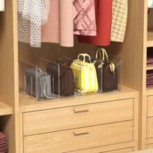 1/2/4件装透明极简收纳架，亚克力材质，多功能隔层收纳架，易于擦拭清洁，适用于衣柜/壁橱、手提包/衣物/鞋子收纳，加厚极简桌面文件收纳架，办公用品收纳架/书挡/书架