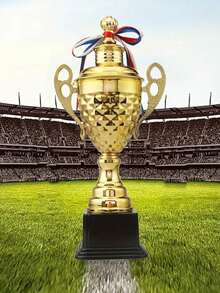 1个金属奖杯 刺绣足球篮球羽毛球冠军亚军比赛杯 学校颁奖典礼冠军奖杯 - 彩色 - 查看 2