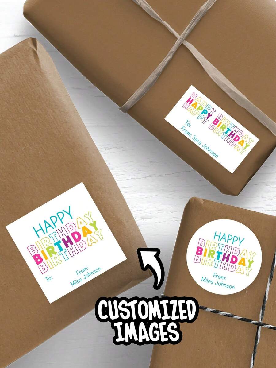 4厘米24-500PCS定制圆形方形防水贴纸|个性化贴纸|徽标贴纸|商务贴纸|标签|邮资标签|订单贴纸|婚礼贴纸|派对贴纸|生日贴纸|毕业礼物标签/贴纸|母亲节父亲节礼物贴纸|万圣节贴纸|圣诞节贴纸|独立日贴纸|感恩节贴纸|全息贴纸学校用品，返校 - 白底不乾膠 - 查看 1