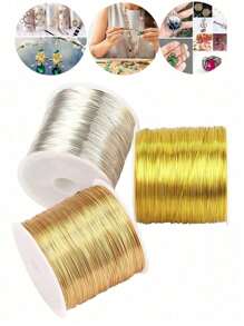 100M/Roll Gold Silver Color Metal Wire,High-Quality Stainless Steel Jewelry Wire,Non-Fading, Non-Rusting, High-Color Fastness, Durable, For Bracelet Necklace DIY Colorfast Beading Wire,Jewelry Cord,String Handcraft Making