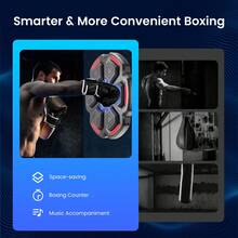 Music Boxing Machine, Smart Music Boxing Machine For Adults, Punching Machine, Musical Boxing Machine Wall Mounted, Smart Boxing Machine With Gloves Boxing Gifts For Boys Men - Black - View 11