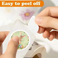 SCXXBSW 500 张复活节兔子贴纸，可爱卡通防水卷贴纸，可用于滑板、水瓶、笔记本电脑和手机等 DIY 用途，也可用于学校用品、返校 - 彩色 - 查看 2