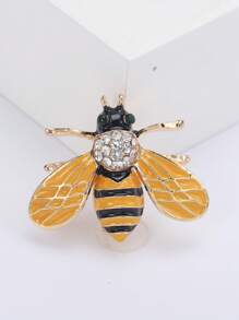 Crystal Bee Brooch For Women Men Insect Pin Suit Dress Pin Accessories Party Banquet Jewelry Gift