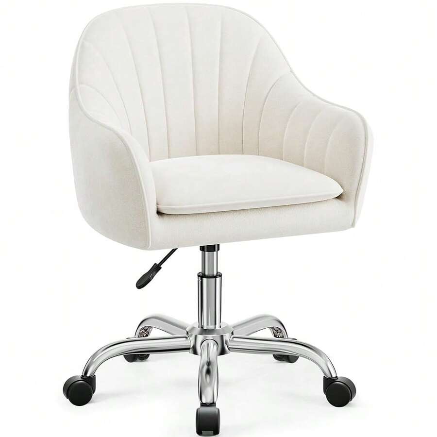 Vanity Chair With Wheels, Comfy Home Office Desk Chairs Adjustable Modern Velvet Makeup Vanity Chairs For Bedroom Living - Multicolor - View 1