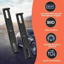 4 件/套欧盟标准车牌架，520x110mm 尺寸适合所有汽车，前后欧式车牌安装（奥地利除外），ABS 材质，防水防震，易于安装，安全锁，附带螺丝和贴纸