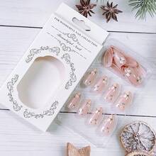 Glow HavenAlmond Press On Nails Medium Length Red White Blue Nails With Designs Cute 4th Of July Nails Press Ons Gel Glue On Nails Acrylic Glossy Full Cover Stick On Nails Independence Day Manicure - Style02 - View 4