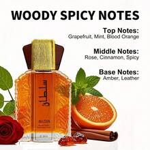 100Ml/3.4 Oz, Premium Fragrance - Dubai Men's Fragrance - Elegant And Lasting Arabian Style Men's Cologne, Sultan Fragrance Spray, Arabian Essential Oil, Sultan Golden Essential Oil, Perfect Valentine's Day Gift For Your Boyfriend Or Husband - 清新香調 - 查看 2