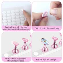 [2 Set Pro Kit]Nail Stand With Magnetic Base & 100 PCS Double Sided Tape - Adjustable Press On Nail Holder Stand, Nail Practice Hand Model For Painting & Display (Pink). Complete Nail Art Studio Set For Home DIY, Beginner Training & Salon Use. 360° Rotating Stand With Non-Slip Base + Removable Finger Inserts. Perfect For Press On Nail Application, Nail Art Practice, Gel Polish Training, Acrylic Nail Display, Nail Photography & Organization. Ideal For Nail Technicians, Nail Art Students, DIY Enthusiasts & Home Salon Starters - 1 - 查看 8