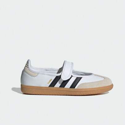 Adidas Originals Zapatos SAMBA JANE ORIGINALES para mujer "Zapatos con tira en T" Zapatillas planas clásicas con cierre de gancho y bucle tipo Mary Jane, JR1402