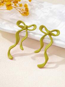 Brincos Clássicos com Laço Laranja e Pingente Dourado, Adequados para Encontros, Podem Ser Usados como Presente do Dia dos Namorados, Adequados para Uso Diário por Mulheres