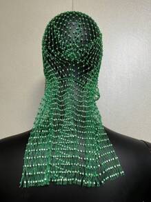 1 peça 45 cm Bandana para cabelo feminino, lenços de com strass para chapéus, lenço de rede de pesca