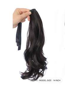 2 piezas Peluca con extensiones de cabello sintético rizado corto de 14 pulgadas con flores en forma de pera y sujetadores para coleta, ideal para uso diario - Negro - Ver 3