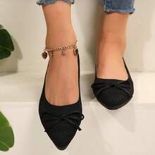 Zapatos individuales, zapatos de frijol femenino,Bailarinas de mujer, zapatos planos de punto femenino, zapatos voladores de boca ligera, zapatos de mujer tejidos - Negro - Ver 5