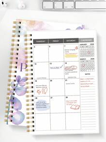 1pc 24-Month Student Monthly PLanner For Back To School, PINK 2025-2027 Modern Academic Calendar Weekly Planner With Deadlines,Oversized Grids & Notes For Students,Teens,Office School Supplies