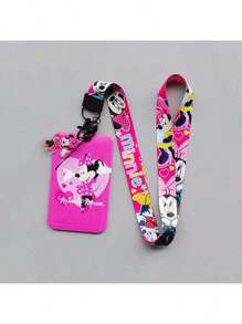Disney 1-Pack, Stitch Card Holder, Patterned Disney Card Holder, Mickey And Minnie Colored Student Card Holder, 3D Cartoon Stitching Card Holder, Cartoon Slide Card Holder, Meal Card And Bus Card Holder, ID Card Protective Cover, Access Control Campus Card School Supplies, Back To School