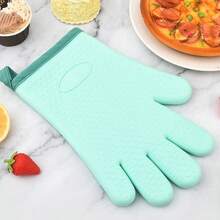 1pc Silicone Heat Resistant Oven Glove, Thick Waterproof High Temperature Microwave Oven Baking Glove - Multicolor - View 2