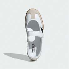 Adidas Originals 女士 ORIGINALS SAMBA JANE 鞋款 “T 字带鞋” 经典魔术贴玛丽珍平底运动鞋，JR1402 - 白色 - 查看 4