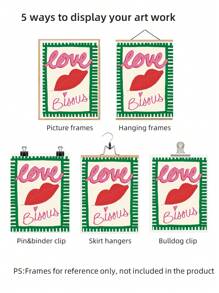 1 Stück Liebe Rosa Poster Wandkunst mittelalterliche Romantik rahmenloses Leinwandbild, vintage Blumen Typografie für Schlafzimmer/Wohnzimmer/Studentenwohnheim, mädchenhafte Party Dekoration & perfektes Valentinsgeschenk (rahmenloses Kunstdruck)