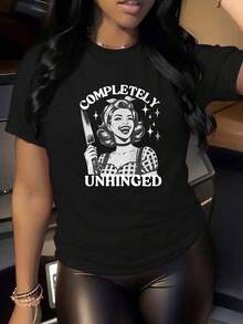 夏季上衣、朋克摇滚乐队、趣味惊悚设计图案 T 恤、休闲圆领 T 恤、女式图案 T 恤、女式秋季服装、冬装、长袖上衣、女式外出上衣