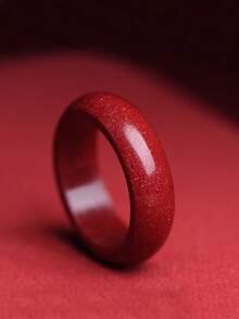 风水朱砂戒指，真品朱砂戒指，复古中国风高朱砂含量紫金砂戒指，优雅装饰，男女皆宜，馈赠亲友的完美礼物，象征好运、财富和健康