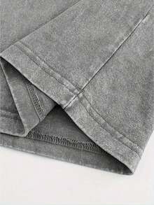 Earth Religious Cross With Retro Design Christian Jesus Printed Retro Washed T-Shirt, 230G, Retro Street Style. Simple And Versatile, Pure Cotton Is Of High Quality, Novel And Fashionable, And It Is A Must-Have Fashion T-Shirt For Spring And Summer. - 灰色 - 查看 5