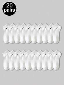 1/5/10/20 Pcs Black & White Leg Warmers Set, Minimalist Versatile Casual Sports Ankle Invisible Leg Warmers, Unisex, Spring/Summer/Autumn - Multicolor - View 15