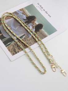 1 Bag With Shoulder Strap, Simple Style, Thin Chain, Diagonal Span, Zinc Alloy Material, DIY Accessory, Adjustable And Retractable Bag Chain, Mobile Phone Hanging Rope Chain, Bag Chain, Mobile Phone Hanging Rope Chain, Women's Shoulder Strap