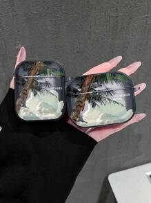 OLISI Capa protetora para fone de ouvido de praia e verão com palmeira de TPU minimalista, 1 peça, adequada para 1/2, 3, 4, Pro