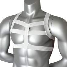 1 件男士弹力束带胸部束缚带同性恋朋克哥特服装酒吧和夜总会表演狂欢派对配饰万圣节配饰，万圣节服装秋冬配饰万圣节服装，适合青少年、青年、男士、休闲、户外、运动、度假、毕业礼物、生日、日常穿着 - 彩色 - 查看 4
