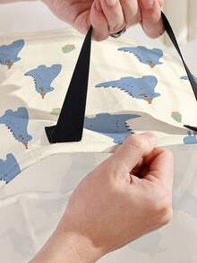 1 pieza Cesta de almacenamiento redonda plegable de gran capacidad con asa y diseño de animal lindo, caja de almacenamiento plegable multiusos para guardería, artículos para bebés, pañales, ropa, juguetes, organizador