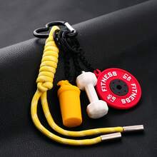 3DMini 哑铃健身壶钥匙扣 男女时尚包挂件 健身爱好者运动员包车钥匙装饰礼物 适合送给男朋友和父亲的有趣礼物 背包装饰