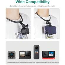 Support de fixation sur le cou pour selfie, vidéo de voyage et prises de vue. Support pour caméra sportive de première personne pour un suivi des prises de vue
