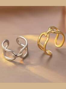 1pc Fashionable C-Shaped Finger Ring, Simplistic Elegant Letter D Ring For Daily Wear, New Product