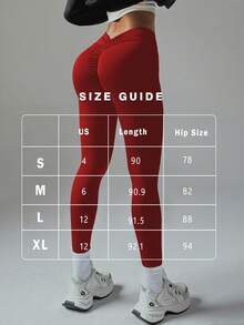 FWH Phiên bản tối giản sang trọng, nén eo chữ V + chi tiết xếp nếp nâng mông, co giãn 4 chiều cho khả năng vận động toàn diện, kiểu dáng đa năng vượt thời gian, thiết kế eo chữ V tôn dáng với khả năng kiểm soát bụng nhẹ nhàng, tự do vận động thoải mái, Thatgymtobrunchlook, thiết kế nâng mông xếp nếp, công nghệ kiểm soát bụng eo chữ V, quần bó yoga cạp cao thiết yếu - Đỏ - Xem 3