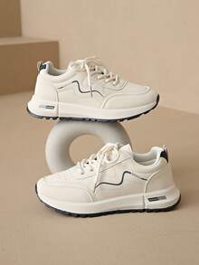 女士圆头系带休闲舒适百搭户外跑步运动鞋