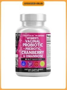 Clean Nutraceuticals Women's Vaginal Probiotics – 20 Billion CFU With Cranberry, D-Mannose & Prebiotics | PH Balance, Odor & UTI Support | Feminine Health & Vaginal Flora Defense | 60 Capsules (Pack Of 1) - 1 Bottle - 查看 1
