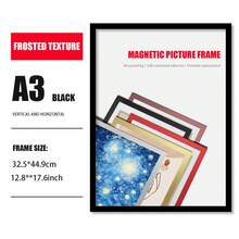 إطار صورة مغناطيسي مع ملصق عرض مغناطيسي لاصق ذاتي ، بدون حاجة لثقب ملصق مغناطيسي ، ملصق عرض شهادة جائزة الصور المغناطيسية ، ملصق ديكور جداري صورة شخصية للمنزل ، مناسب لشهادات الجوائز والصور والصور الشخصية والتوظيف وملصقات العرض الأخرى