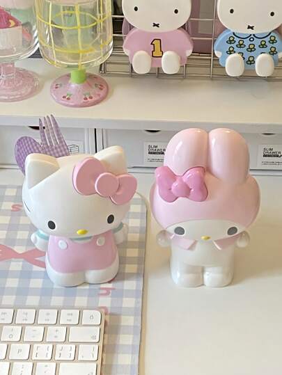 Sanrio 1pc Sanrio Pen Holder Stationery Melody Makeup Brush Storage Tube, Desktop Storage Ornaments Gift, Pen Holder Stationery Melody Makeup Brush Storage Tube, Desktop Storage Ornaments Gift