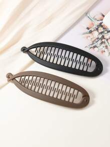 1 Stück/2 Stücke matter einfarbiger Fischgräten-Haarclip, elegante senkrechte Pferdeschwanz-Banana-Clips, schlichte legere PP (Polypropylen) Pferdeschwanz-Clips für den Alltag/die Fahrt zur Arbeit, Haarpflege