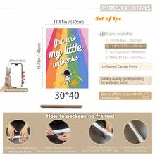 1pc Baby Room Decor Nursery Wall Art. Children's Room Wall Decal Art Poster . My Little Universe. Space Travel . Children's Posters, Vintage Cute Inspirational Posters, Children's Gifts . Girls Kids Room Decor, Girls Room Decor, Boho Kids Room Decor - Multicolor - View 19