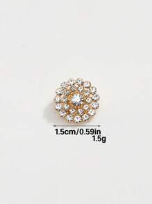 5 Peças/Pacote Botões Metálicos Prateados em Formato de Flor de Girassol Totalmente Cheios de Pedras Brilhantes 3D, Para Tops, Suéteres, Malhas, Vestidos, Casacos, Jaquetas Femininas, Decoração Vintage, Costura, Sapatos, Chapéus, Caixa de Presente, Acessórios de Joias DIY