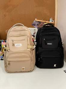 1pc Back To School Classic Basic Backpack With Laptop Compartment And Adjustable Shoulder Straps, Spacious Design With Multiple Pockets, Lightweight Casual Travel Backpack Suitable For Women/Girls/Teens/Students/Graduates, Ideal For Daily Use, Outings, Travel, School And Back To School. - Multicolor - View 11